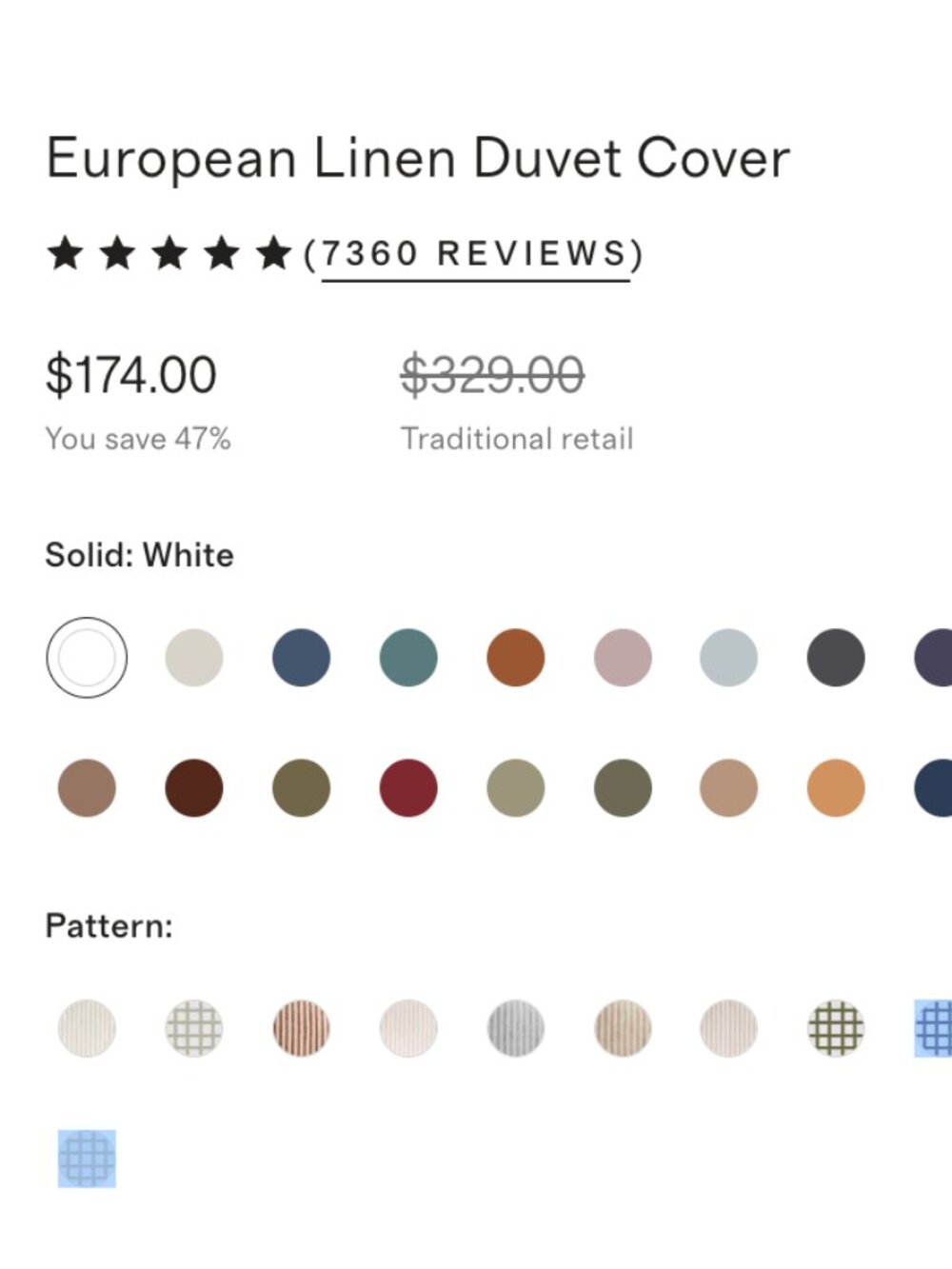 Quince European Linen King California King Duvet Cover $329 RV - White - Picture 4 of 4
